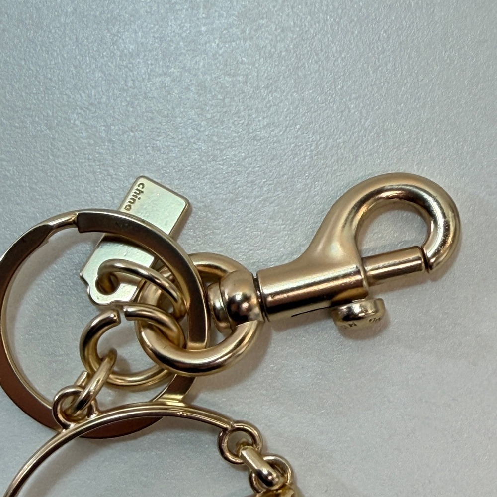 Coach Mini Tabby Bag Keychain Charm Gold Metal Logo Key Fob Box - Picture 5 of 9